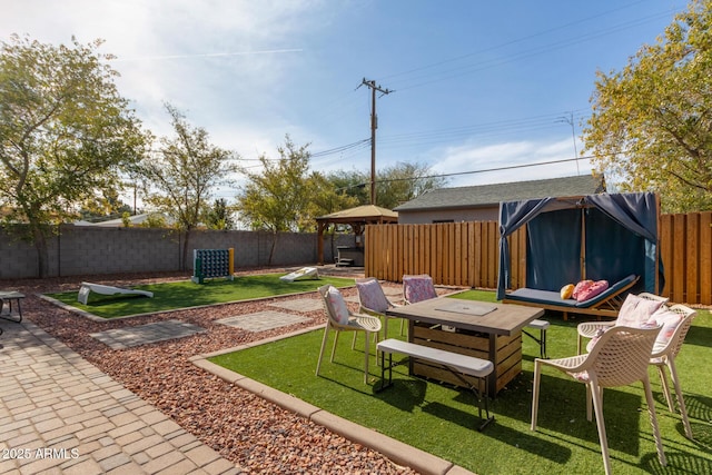 view of yard with a gazebo