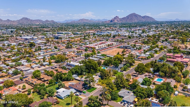 aerial view featuring a mountain view