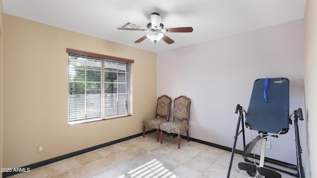 833 N 110th St, Mesa, AZ 85207 - sitting room with a ceiling fan and baseboards