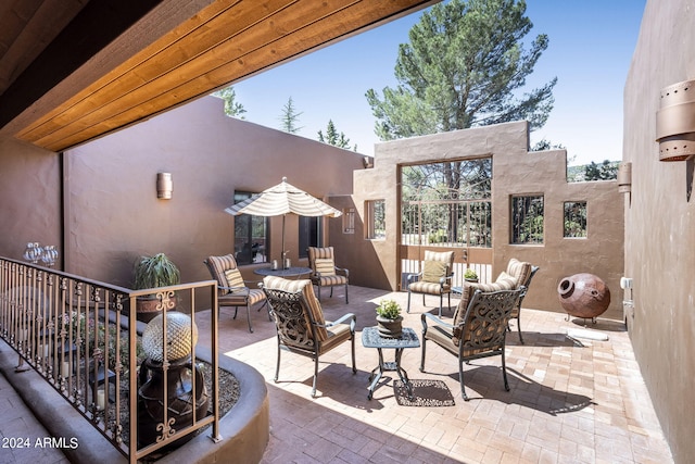 view of patio / terrace with an outdoor living space