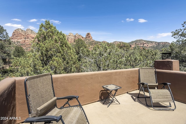 balcony with a mountain view