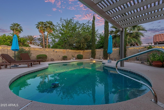15849 N 46th Pl, Phoenix, AZ 85032 - view of pool with a fenced backyard, a pergola, and a patio