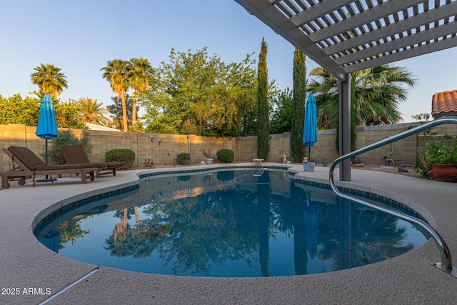 15849 N 46th Pl, Phoenix, AZ 85032 - view of pool with a fenced backyard, a patio, and a pergola
