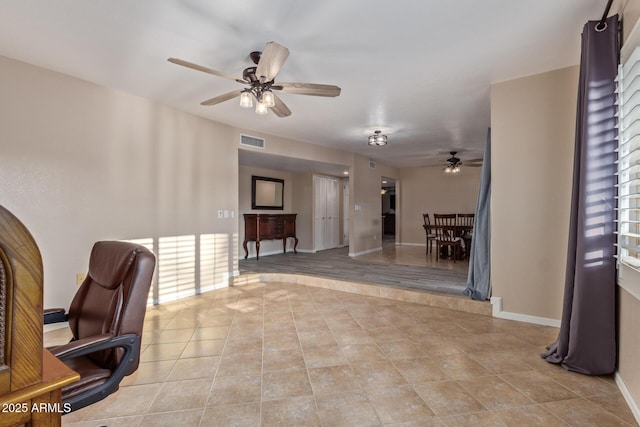 15849 N 46th Pl, Phoenix, AZ 85032 - office featuring a ceiling fan, light tile patterned floors, and baseboards