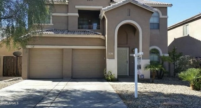 view of front of home with a garage