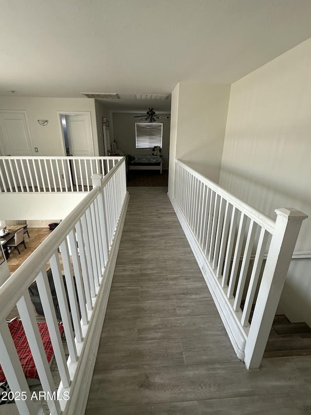 hallway featuring dark hardwood / wood-style floors