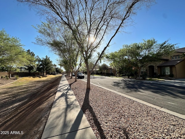 view of road with sidewalks