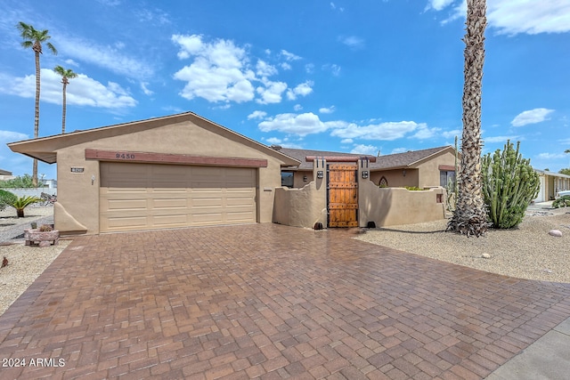 view of front of home with a garage