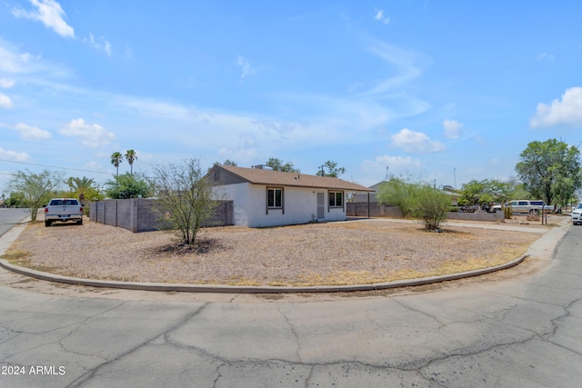 view of single story home