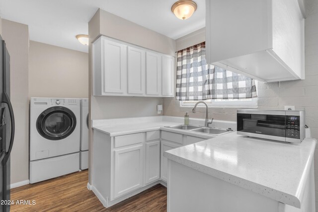 207 E Thomas St, Casa Grande, AZ 85122 - laundry area with separate washer and dryer and dark wood finished floors