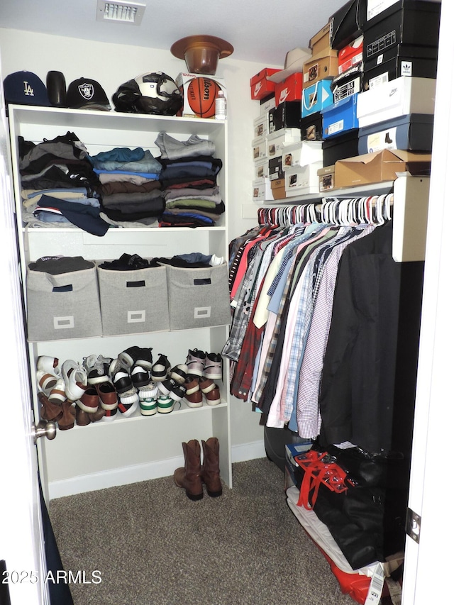 view of walk in closet