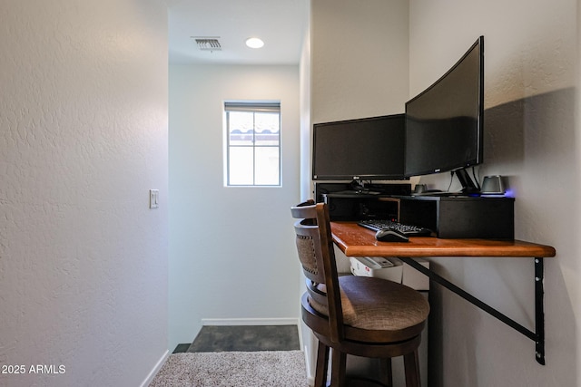 451 S Hawes Rd Unit 53, Mesa, AZ 85208 - office area with carpet flooring, baseboards, and a textured wall