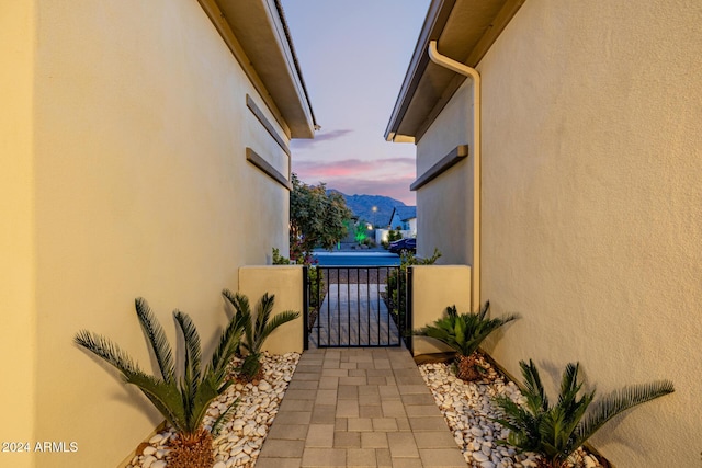 view of property exterior at dusk