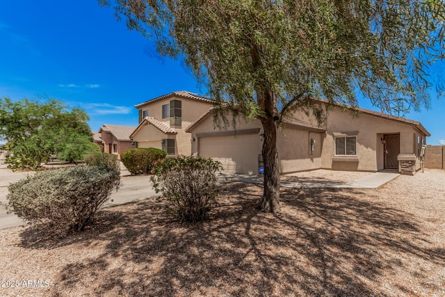 2516 E San Manuel Rd, San Tan Valley, AZ 85143 - view of front of home with stucco siding, an attached garage, and a tile roof