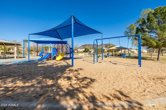 community play area featuring a gazebo