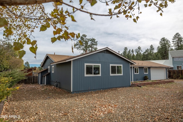 view of home's exterior featuring a garage