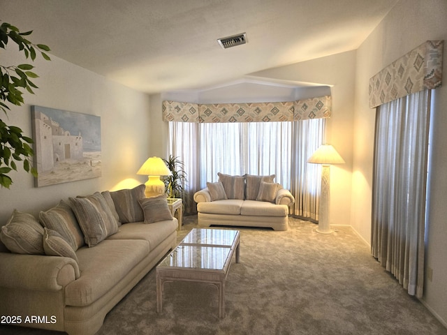 living room featuring carpet