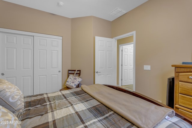 bedroom featuring a closet