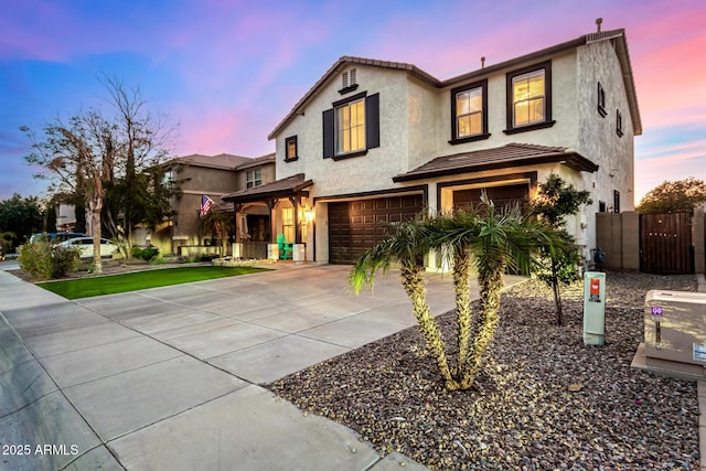 view of front of house with a garage