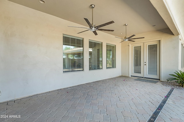 view of patio / terrace featuring ceiling fan