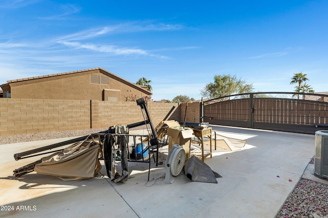 view of patio with central AC