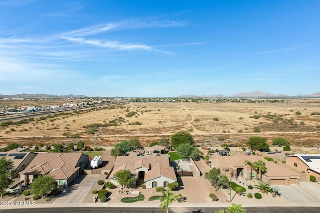 aerial view with a mountain view