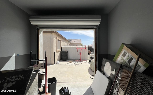 entryway with concrete flooring