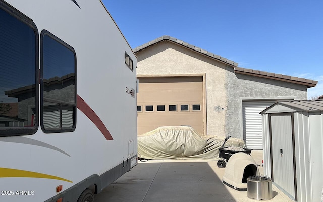 view of garage