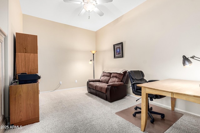 12702 W Dove Wing Way, Peoria, AZ 85383 - carpeted home office with baseboards and ceiling fan
