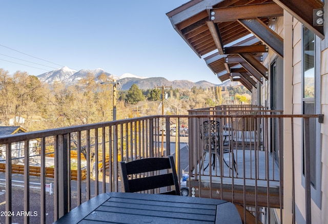 balcony with a mountain view