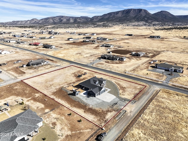 drone / aerial view with a mountain view