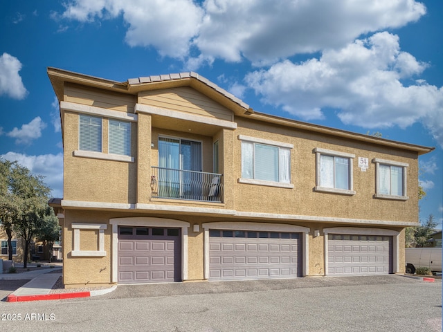 view of property featuring a garage