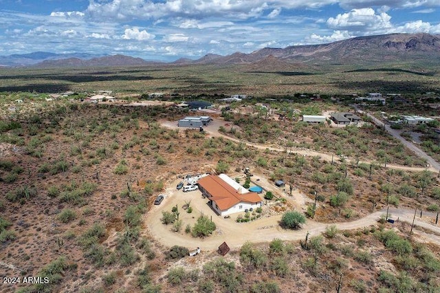 aerial view with a mountain view