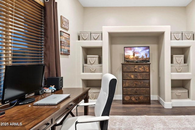 103 W Tanya Rd, Phoenix, AZ 85086 - home office featuring built in features, wood finished floors, and baseboards