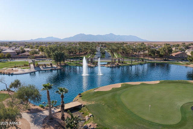 view of water feature with a mountain view