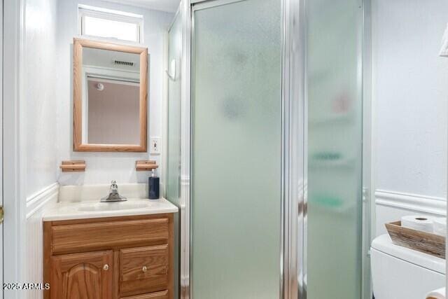101 E Safford St, Tombstone, AZ 85638 - full bathroom with toilet, a stall shower, and vanity