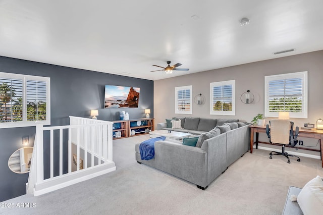 21266 S 213th Pl, Queen Creek, AZ 85142 - carpeted living area featuring ceiling fan