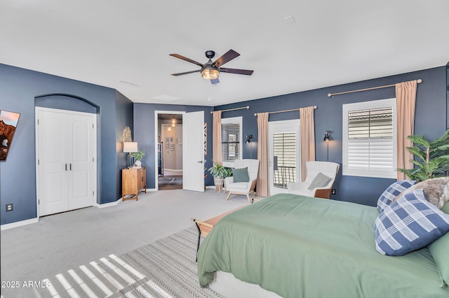 21266 S 213th Pl, Queen Creek, AZ 85142 - carpeted bedroom featuring baseboards and a ceiling fan