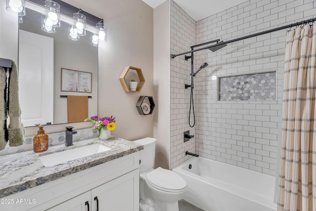 21266 S 213th Pl, Queen Creek, AZ 85142 - full bathroom featuring vanity, toilet, and shower / bath combination with curtain