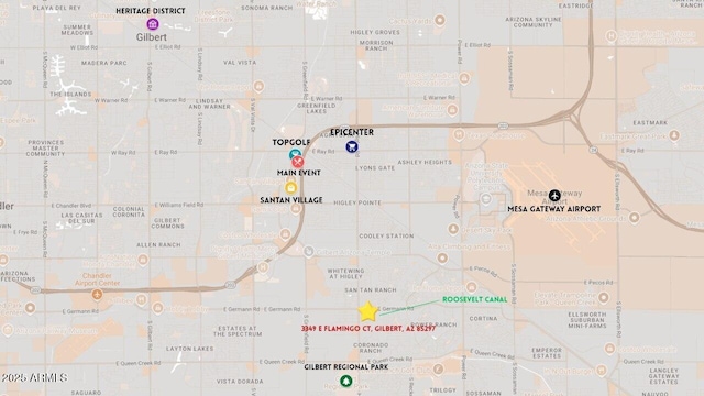 3349 E Flamingo Ct, Gilbert, AZ 85297 - map of property with streets / nearby areas