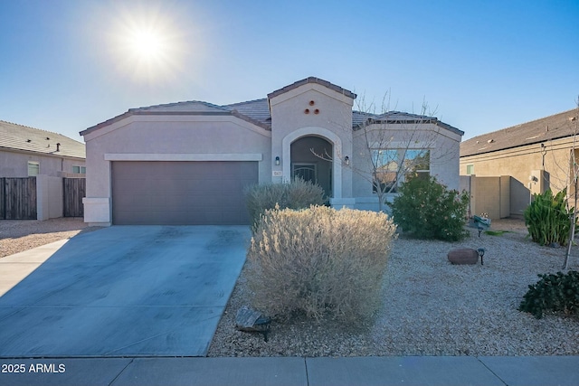 view of front of home with a garage