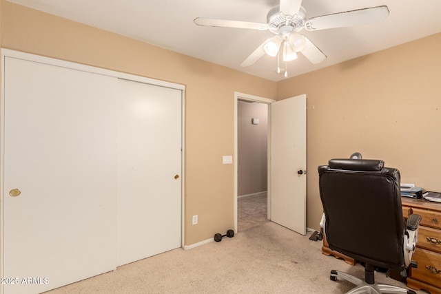 1347 E Vernoa St, San Tan Valley, AZ 85140 - carpeted home office with ceiling fan