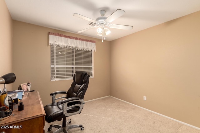 1347 E Vernoa St, San Tan Valley, AZ 85140 - office space with a ceiling fan, carpet floors, and baseboards