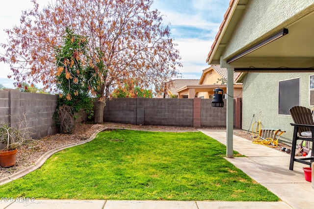 1347 E Vernoa St, San Tan Valley, AZ 85140 - view of yard with a fenced backyard and a patio area