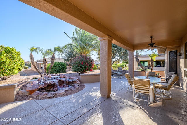 view of patio / terrace with ceiling fan