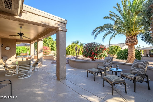 view of patio with ceiling fan