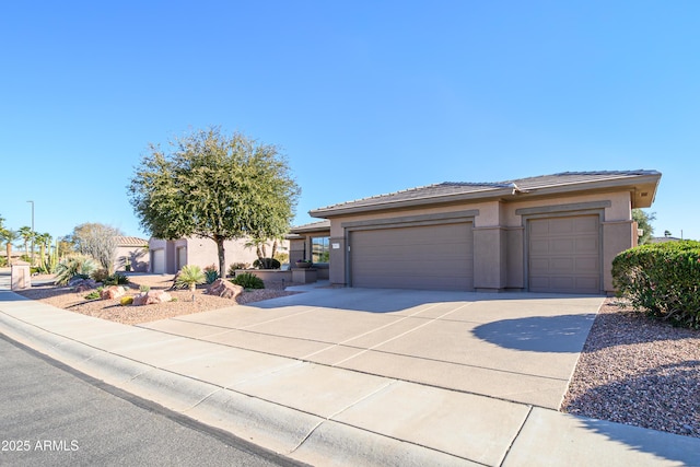 view of front of house with a garage