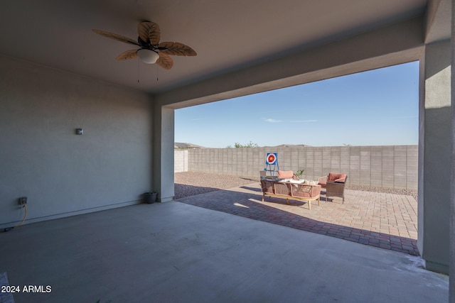 view of patio / terrace with ceiling fan