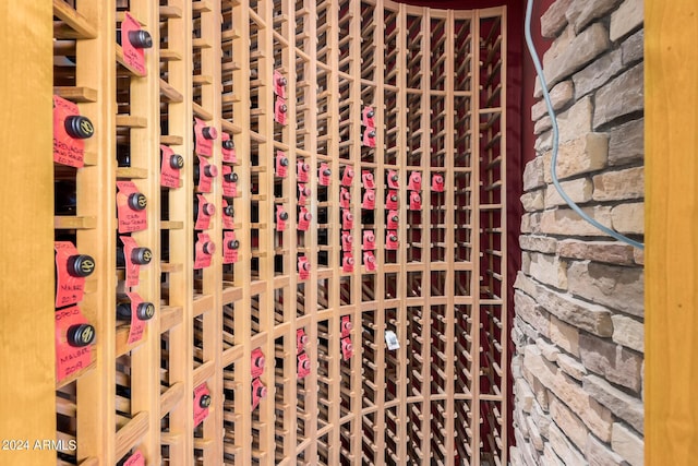 view of wine cellar