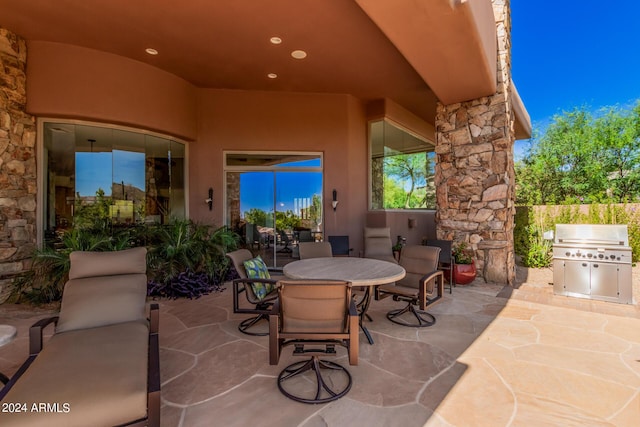 view of patio / terrace with area for grilling